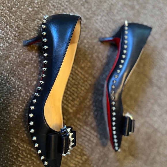 Christian Louboutin ballet spiked flat kitten heal black 39 - Picture 8 of 9